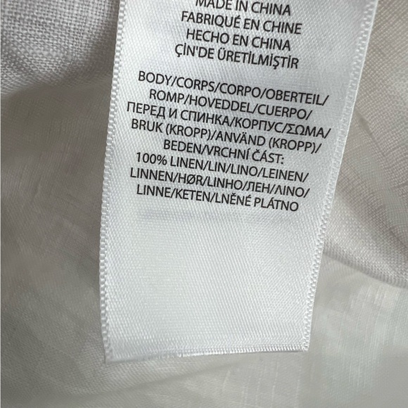 NWT Polo Ralph Lauren Crisp White Linen V-neck Tie Front Top XL - Picture 7 of 10